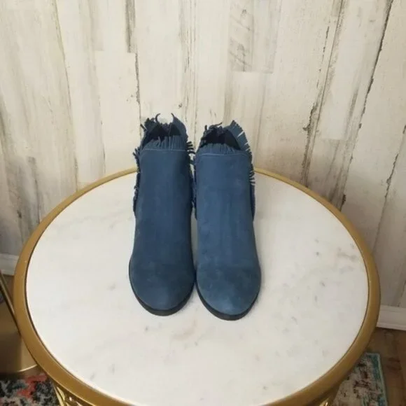 Bueno Cathy Bootie Blue Nubuck SZ 38 7.5-8M - Picture 3 of 6